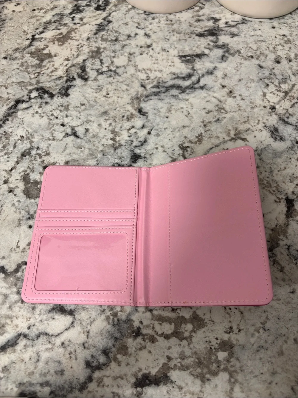 Orange and Pink Leatherette Passport Holder